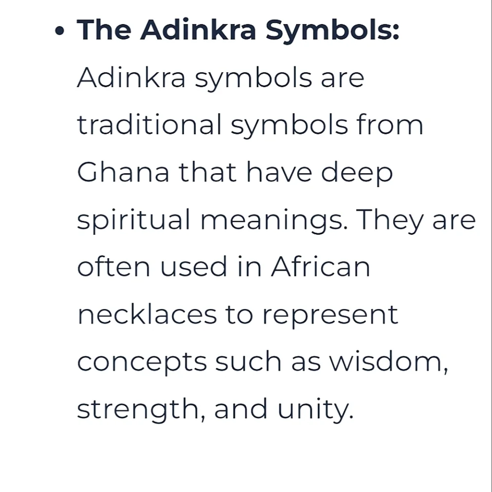 Antiq African Tribal ADINKRA Symbol Hand Carved Bone Necklace